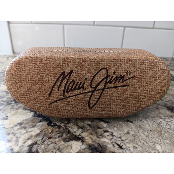 Maui Jim Other - Maui Jim Sunglasses Large Clam Shell Hard Case Crosshatch Brown Tan Case Only